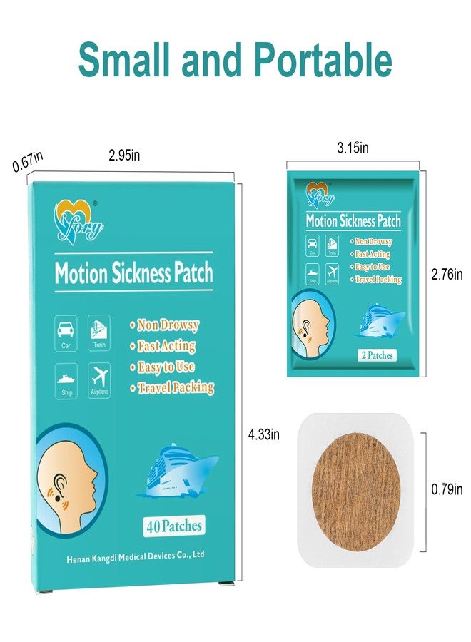 ifory 40ct Motion Sickness Patches Non Drowsy – Sea Sickness Patches for Cruise, Car, Airplane, and Other Travel – Waterproof Patch Hidden Behind Ear – Effect Lasts 72 Hours - Image 4